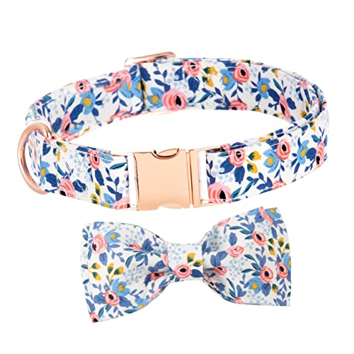 Ipetboom Kätzchen-Geschenk Blumenschnalle Und Für Schnelle Blaue Katze Klein Halsband Für Welpen Haustiermuster Verstellbare Krawatte Abnehmbares Druckmedium Abnehmbares von Ipetboom