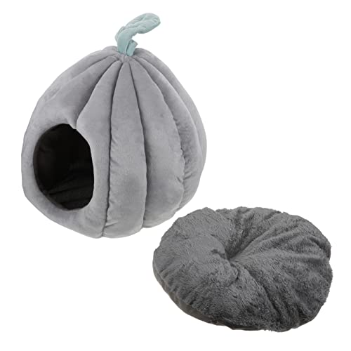 Ipetboom Katzennest Winterzelt Filz Katzenhöhle Rund Flauschig Hundebett Katze Baumhaus Kürbis Katzenbett Innen Katzenbett Bequem Katzenhütte Warm Halten Katzenbett Winter Katzenhaus von Ipetboom