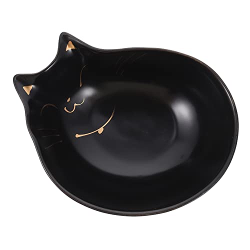 Ipetboom Keramiknapf für Katzen Kätzchen Versorgung erhöhter Katzennapf aus Keramik Katzennäpfe Haustiernapf für den Haushalt Kätzchennapf für den Haushalt Umriss in Gold Futternapf Zubehör von Ipetboom