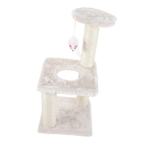 Ipetboom Klettergerüst für Katzen Katzenspielzeug Plattform-Kratzbaum Spielzeuge Kratzbaum für den Haushalt Kratzbaum für Kätzchen Haustier Katze Katzenbaum hängende Kugel Boden Pole MDF von Ipetboom