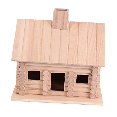 Ipetboom Kreatives Holz Vogelhaus aus Kiefernholz für Garten Deko Stabile Basis für Kanarienvögel Papageien Nistkasten Ornament für Zuhause Holzfarbe von Ipetboom