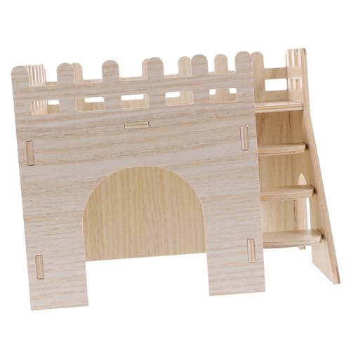Ipetboom Stabiles Holzmaterial Sicheres Hamsterversteck Leiter Kletterspielzeug Nest für Chinchillas Meerschweinchen von Ipetboom