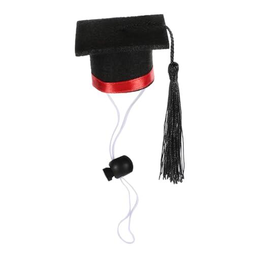Ipetboom Mini Abschlussmütze für Kleine Haustiere Rote Doktorhut Dekoration mit Tassel Leichtes Sicheres Material Waschbarer Hamster und Meerschweinchenhut für Festliche Fotos und von Ipetboom