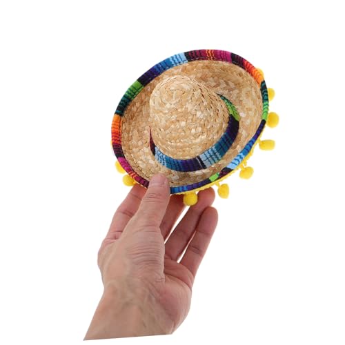 Ipetboom Mini Mexikanischer Sombrero Hut für Haustiere Buntes Fiesta Partyzubehör Kleines Strohhut Kostüm für Hunde Katzen und Festdekoration Handgefertigte Mexikanische Mützchen von Ipetboom