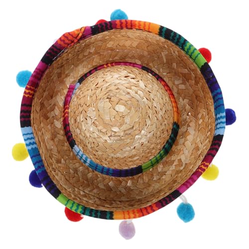 Ipetboom Mini-geburtstagshüte Für Haustiere Sombrero-Stirnband Cowboyhut Mit Katze Sombrero Für Hund Hüte Für Katzen Mexikanische Partygeschenke Mexikanische Hüte Für Damen Polyester von Ipetboom