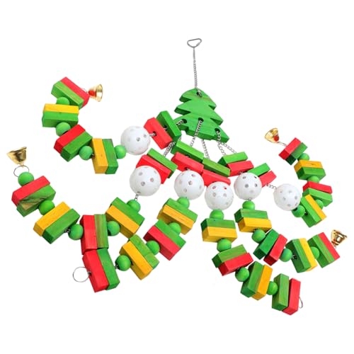 Ipetboom Papagei Kauspielzeug Weihnachtsbaum-Vogel-Spielzeug Spielzeug Zum Beißen Von Papageien Spielzeug Zum Aufhängen Von Vögeln Kauspielzeug Für Vögel Hölzern Beissen Schleifperlen von Ipetboom