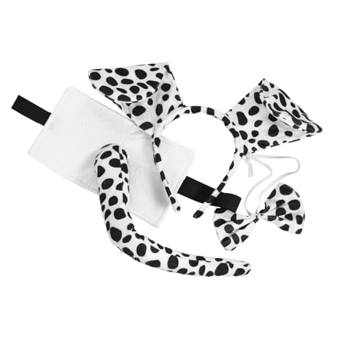 Ipetboom Plüsch Hundekostüm Set mit Stirnband Ohren und Filzschwanz Tier Accessoires für Kinderparty Halloween Cosplay Karneval Fasching Weiches Hautfreundliches Material von Ipetboom