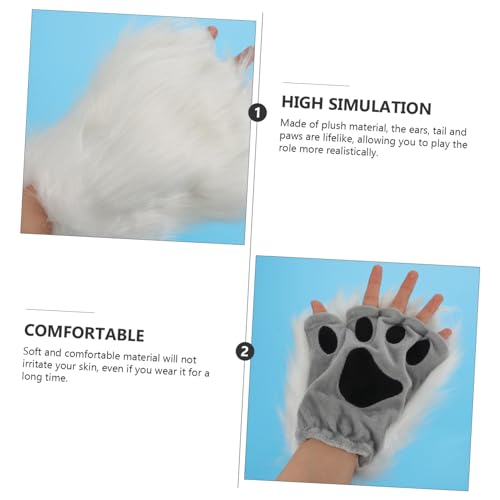Ipetboom Plüsch Tierkostüm mit Pfotenhandschuhen Ohren Haarspange und Halloween Cosplay Zubehör für Outdoor Party Weiches Bequemes Material Vielseitig Einsetzbar Einfach Anzuziehen Ipetboom Plüsch Tierkostüm mit Pfotenhandschuhen Ohren Haarspange und Halloween Cosplay Zubehör für Outdoor Party Weiches Bequemes Material Vielseitig Einsetzbar Einfach Anzuziehen von Ipetboom