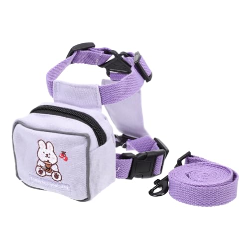 Ipetboom Leine Rucksack Für Haustiere Rucksack Mit Katzenleine Im Freien Trekkingrucksack Haustier Hund Cartoon Rucksack Satteltasche Für Hunde Violett Universal- Haustierzubehör Polyester von Ipetboom