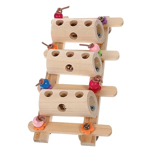 Ipetboom Holz Papagei Futtersuche Eimer Vogel Spielzeug Für Käfig Leckereien Verstecken Vogel Käfig Lebensmittel Feeder von Ipetboom
