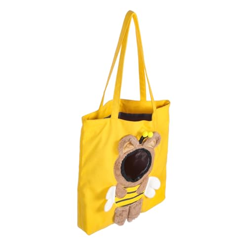 Ipetboom Katzentragetasche in Bienenform Canvas-Haustier-Tragetasche Für Katzenreisen Atmungsaktiv Und Leicht Zu Reinigen Schultertasche Für Kleine Haustiere von Ipetboom