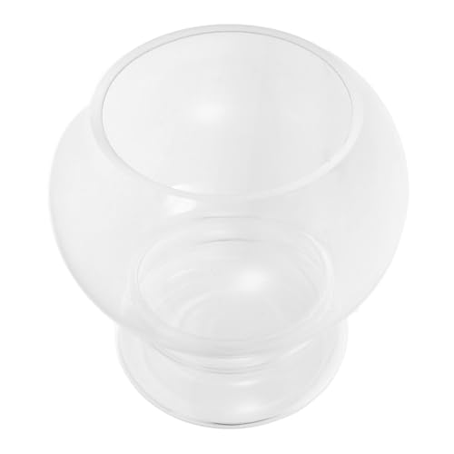 Ipetboom Transparente Kleine Runde Glas fischschale Dekoratives Desktop Aquarium für Zuhause und Büro Einfach zu Reinigen Platzsparend für Kleine Fische Pflanzen und Schildkröten von Ipetboom