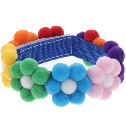 Ipetboom Verstellbares Hundehalsband, 29,5 cm Länge, Haustierpflege-Zubehör, Regenbogen-Fliege, Halsbänder für kleine Hunde, weiches Polyester-Material, verstellbar und stilvolle von Ipetboom