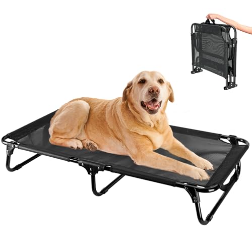Ipixune Erhöhtes Hundebett, faltbares Haustierbett ohne Einrichtung, kühlendes Hochbett mit atmungsaktivem Netz, rutschfeste Füße, langlebig, für den Innen- und Außenbereich, Schwarz (L: 109,2 x 58,4 Ipixune Erhöhtes Hundebett, faltbares Haustierbett ohne Einrichtung, kühlendes Hochbett mit atmungsaktivem Netz, rutschfeste Füße, langlebig, für den Innen- und Außenbereich, Schwarz (L: 109,2 x 58,4 von Ipixune