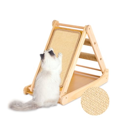 Ipixune Holz Katzenkratzer Faltbar, Dreieck Katzenkratzbrett Katzennest All-in-One, 55,9 cm Dual Verschleißfeste Sisal Katzenkratzrampe mit Katzenklettergerüst für Indoor-Katzen Ipixune Holz Katzenkratzer Faltbar, Dreieck Katzenkratzbrett Katzennest All-in-One, 55,9 cm Dual Verschleißfeste Sisal Katzenkratzrampe mit Katzenklettergerüst für Indoor-Katzen von Ipixune