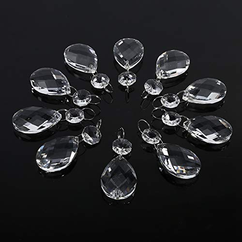 Irfora 10pcs Clear Glass Crystal Prismen Kronleuchter Anhänger Lichttropfen für DIY -Kristallanhänger, Wassertropfenform Facetted Design, Echtes Kristall -Look mit K9 Irfora 10pcs Clear Glass Crystal Prismen Kronleuchter Anhänger Lichttropfen für DIY -Kristallanhänger, Wassertropfenform Facetted Design, Echtes Kristall -Look mit K9 von Irfora
