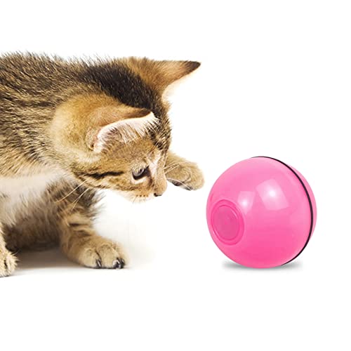 Irfora Interaktiver Katzenspielzeugball USB Wiederaufladbarer LED-Rollball Selbstrotierender Anti-Kratzer-Verfolgungsjagd-Unterhaltungsball für Haustierkatzenhund von Irfora