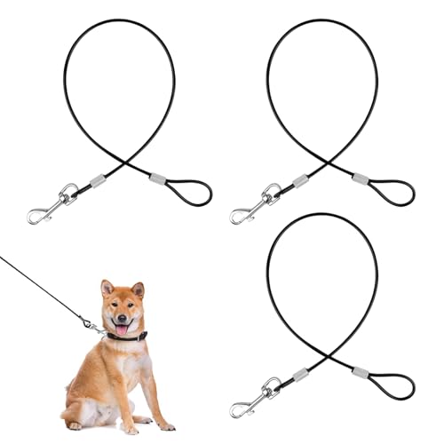 Irikdescia 3 Stück Kaubeständige Hundeleine Verlängerung, Schwarzes Metallkabel,Leine Für Kleine Hunde, Welpen Und Mittelgroße Hunde, Verstellbare Führleine Hunde Irikdescia 3 Stück Kaubeständige Hundeleine Verlängerung, Schwarzes Metallkabel,Leine Für Kleine Hunde, Welpen Und Mittelgroße Hunde, Verstellbare Führleine Hunde von Irikdescia