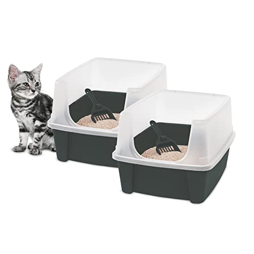 Iris Ohyama Katzenklo offen, bis 7 kg, 2er-Satz, Grau, ohne Deckel, Katzentoilette, hoher abnehmbarer Rand, Für große Katzen, Kätzchen, Toilet, xxl Toilette, BPA-frei, Cat Litter Box, CLH-12 Iris Ohyama Katzenklo offen, bis 7 kg, 2er-Satz, Grau, ohne Deckel, Katzentoilette, hoher abnehmbarer Rand, Für große Katzen, Kätzchen, Toilet, xxl Toilette, BPA-frei, Cat Litter Box, CLH-12 von Iris Ohyama