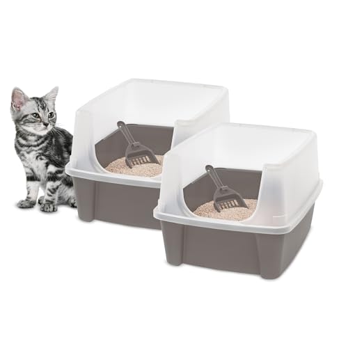 Iris Ohyama Katzenklo offen, bis 7 kg, 2er-Satz, Taupe, ohne Deckel, Katzentoilette, hoher abnehmbarer Rand, Für große Katzen, Kätzchen, Toilet, xxl Toilette, BPA-frei, Cat Litter Box, CLH-12 Iris Ohyama Katzenklo offen, bis 7 kg, 2er-Satz, Taupe, ohne Deckel, Katzentoilette, hoher abnehmbarer Rand, Für große Katzen, Kätzchen, Toilet, xxl Toilette, BPA-frei, Cat Litter Box, CLH-12 von Iris Ohyama