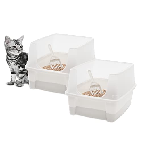 Iris Ohyama Katzenklo offen, bis 7 kg, 2er-Satz, Weiß, ohne Deckel, Katzentoilette, hoher abnehmbarer Rand, Für große Katzen, Kätzchen, Toilet, xxl Toilette, BPA-frei, Cat Litter Box, CLH-12 Iris Ohyama Katzenklo offen, bis 7 kg, 2er-Satz, Weiß, ohne Deckel, Katzentoilette, hoher abnehmbarer Rand, Für große Katzen, Kätzchen, Toilet, xxl Toilette, BPA-frei, Cat Litter Box, CLH-12 von Iris Ohyama