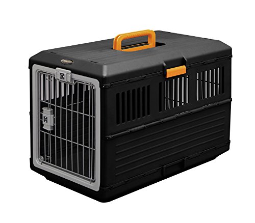 Iris Ohyama, Kiste, Käfig, Transportbox für Hund, Katze, 2 Türen, B68.6 x T40.3 x H47.8 cm, FC-670, Schwarz von Iris Ohyama