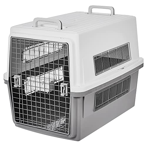 Iris Ohyama, Kiste, Käfig, zusammenklappbare Transportbox mit Türen, Tragetasche für Flugreisen, starke Griffe und Sicherheitsriegel, L62 x B87 x H63,5 cm, Einheit, Seitenschlitze, ATC-870, Zug, Grau Iris Ohyama, Kiste, Käfig, zusammenklappbare Transportbox mit Türen, Tragetasche für Flugreisen, starke Griffe und Sicherheitsriegel, L62 x B87 x H63,5 cm, Einheit, Seitenschlitze, ATC-870, Zug, Grau von Iris Ohyama