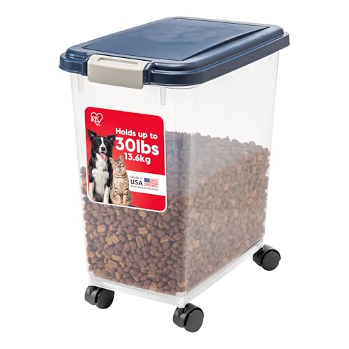 Iris USA luftdichter Behälter für Hunde, Katzen, Vögel und andere Haustierfutter-Aufbewahrungsbehälter, 33 QT, 11,3 kg, Marineblau von Iris Ohyama