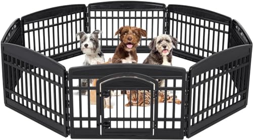 Iris Ohyama Welpenauslauf mit 8 Paneelen, H60cm, Schwarz, mit abschließbarer Tür, Katzengehege, Hundebox, Für Outdoor, Indoor, Welpenlaufstall, Hundezaun, Welpenzaun, Laufstall Hund, CI-608E Iris Ohyama Welpenauslauf mit 8 Paneelen, H60cm, Schwarz, mit abschließbarer Tür, Katzengehege, Hundebox, Für Outdoor, Indoor, Welpenlaufstall, Hundezaun, Welpenzaun, Laufstall Hund, CI-608E von Iris Ohyama