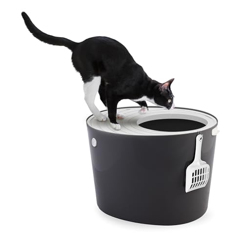 Iris Ohyama Katzenklo mit Schaufel, bis 7 kg, Grau, mit Deckel, Katzentoilette, leicht reinigen, Für große Katzen, Kätzchen, geschlossen, xxl Toilette, BPA-frei, Cat Litter Box, Toilet, PUNT-530 von Iris Ohyama