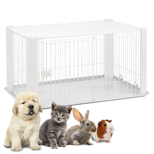 Iris Ohyama, Indoor-Laufstall für Hunde/Welpen, abnehmbares Dach, Haustierkreis, Schiebetür mit Riegel, Haken für einfache Montage, optimale Belüftung, für Hunde, CLS-1130, weiß Iris Ohyama, Indoor-Laufstall für Hunde/Welpen, abnehmbares Dach, Haustierkreis, Schiebetür mit Riegel, Haken für einfache Montage, optimale Belüftung, für Hunde, CLS-1130, weiß von Iris Ohyama