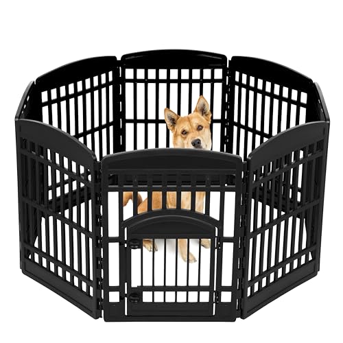 Iris USA 86,4 cm Haustier-Laufstall mit Tür, Laufstall für mittelgroße und große Hunde, hält Haustiere sicher, einfache Montage, zusammenklappbar, einfache Lagerung, anpassbar, Schwarz Iris USA 86,4 cm Haustier-Laufstall mit Tür, Laufstall für mittelgroße und große Hunde, hält Haustiere sicher, einfache Montage, zusammenklappbar, einfache Lagerung, anpassbar, Schwarz von Iris Ohyama