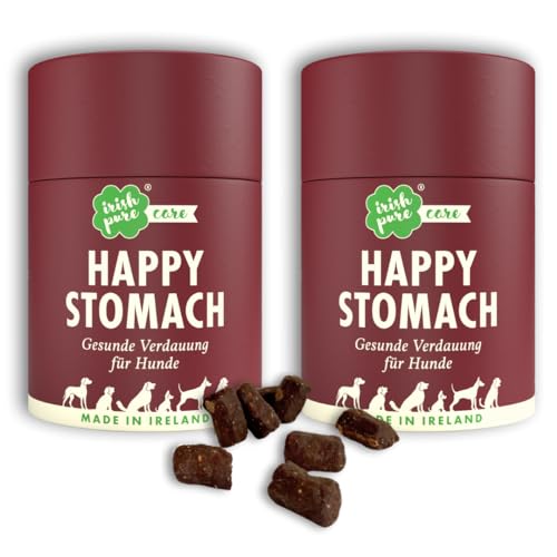 Irish Pure Happy Stomach Verdauungssnacks für Hunde | 2 x 300g Dose | Probiotika als Leckerli | Darmflora beim Hund stärken | verbesserte Verdauung & Immunsystem | Magenproblemen | 100% Natürlich von Irish Pure