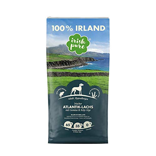 Irish Pure Hypoallergenes Trockenfutter Adult | 1,5kg | Atlantik-Lachs mit Kelp-Alge & Gemüse | Hoher Fleischanteil | Getreidefrei | Sensitiv | Hundetrockenfutter | Für alle Rassen von Irish Pure