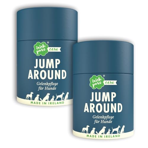 Irish Pure Jump Around Gelenk-Snacks für Hunde | 2 x 300g Dose | Leckerli statt Gelenktabletten | Unterstützt Knochen und Gelenke | Collagen-Booster | Starke Gelenke | 100% Natürlich von Irish Pure