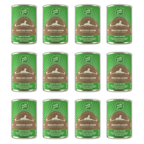 Irish Pure Premium Senior Nassfutter für Hunde | 12 x 390g | irisches Huhn | Vitamine | Getreidefrei | Sensitiv | mit Superfood Kelp-Alge | Nassfutter für alle Rassen von Irish Pure