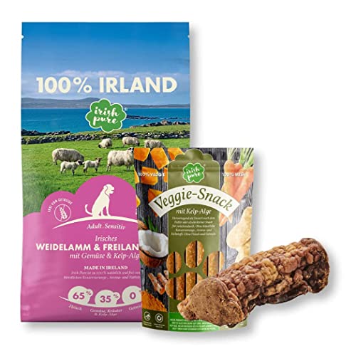 Irish Pure Starterset für Hunde | Trockenfutter | Nassfutter | Snacks | Knochen | Vitamine | Getreidefrei | Sensitiv | Premium (Lamm) von Irish Pure
