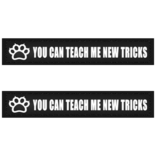 IronSeals 2 Stück reflektierende Hundepflaster für Geschirr, abnehmbare Flicken mit reflektierendem Aufdruck, You Can Teach Me Neue Tricks für emotionale Unterstützung, Therapie, Hundeweste, Geschirr von IronSeals