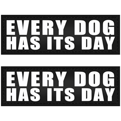 IronSeals 2 Stück reflektierende Hundepflaster für Geschirr, abnehmbare Flicken mit reflektierendem Aufdruck, jeder Hund hat seinen Tag für emotionale Unterstützung, Therapie, Hundeweste, Geschirr von IronSeals