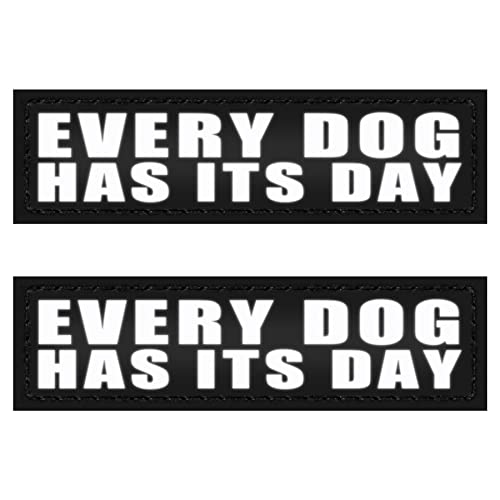 IronSeals 2 Stück reflektierende Hundepflaster für Geschirr, abnehmbare Flicken mit reflektierendem Aufdruck, jeder Hund hat seinen Tag für emotionale Unterstützung, Therapie, Hundeweste, Geschirr von IronSeals