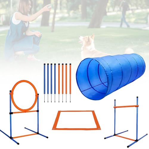 Irrun Hunde Agility Trainingsspielzeug, 5 teiliges Agility Trainingsset für Haustiere, leichte Hundespielausrüstung mit Lauftunnel, faltbares Geschenk für Hundefreunde Irrun Hunde Agility Trainingsspielzeug, 5 teiliges Agility Trainingsset für Haustiere, leichte Hundespielausrüstung mit Lauftunnel, faltbares Geschenk für Hundefreunde von Irrun