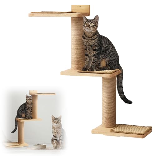 Katzenkratzbaum, Kratzbrett Klettergerüst für Katzen, Katzen Aktivitätsbaum mit Kratzpfosten, 3 stöckiger Holz Kratzbaum, 16-inch Drywall Cat Stand Katzenkratzbaum, Kratzbrett Klettergerüst für Katzen, Katzen Aktivitätsbaum mit Kratzpfosten, 3 stöckiger Holz Kratzbaum, 16-inch Drywall Cat Stand von Irrun
