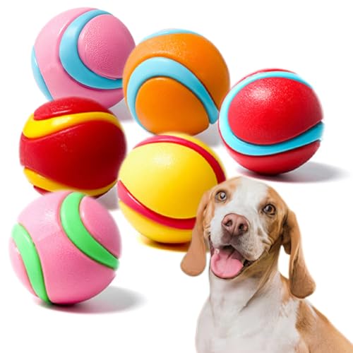 Irunfast Quietschende Hundebälle, Zahnreinigung, Gummi-Hundebälle, Spielzeug, unzerstörbarer Hundeball, interaktives Hundespielzeug, Bälle für Hunde, 6 Stück Irunfast Quietschende Hundebälle, Zahnreinigung, Gummi-Hundebälle, Spielzeug, unzerstörbarer Hundeball, interaktives Hundespielzeug, Bälle für Hunde, 6 Stück von Irunfast