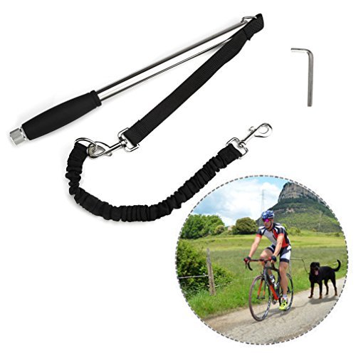 Itian Poppy Pet Dog Fahrrad Leash, Bauchgurt Hundeleine, Kontrollierte Stabilität, Radfahren, Laufen und Gehen Übung für Sie und Ihren Hund, Schwarz, Praktisch und Nützlich von Itian