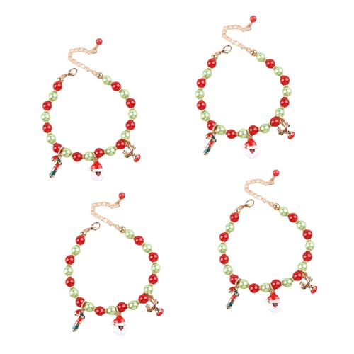 Itkcozcg Weihnachts-Halskette mit Perlen, verstellbare Länge und Hunde-Festival, Katzen, Halsband, Haustier-Halsschmuck von Itkcozcg