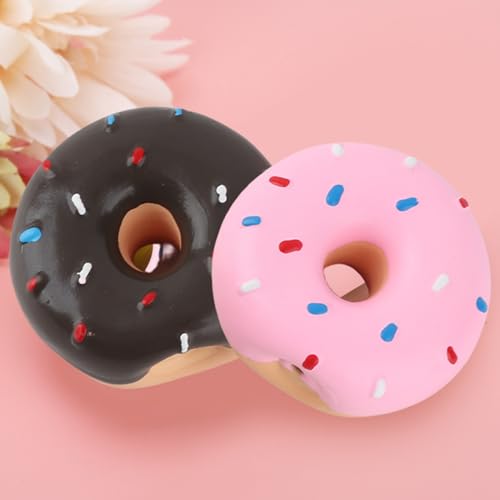 Itonash Premium Latex Hundespielzeug, Donut -Form, Klanggerät, 2pcs, Rosa, Interaktives Training, Zähnereinigung, Kauen, Beißen mit Training, für Haustiere von Itonash