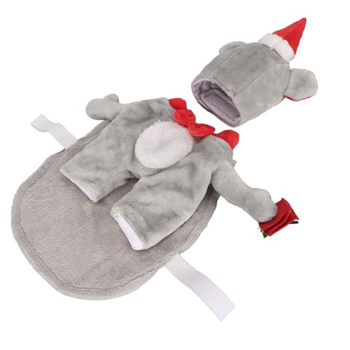 Itonash Weihnachts-Hundekostüm Weich Atmungsaktiv Warm Katzenkleidung Bezauberndes Lustiges Haustier Cosplay Outfit mit Kopfbedeckung für die Tägliche Party Haustier Weihnachtskleidung (L) von Itonash