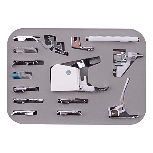 Iwähle 15 Pcs Nähmaschine Presser Walking Feet Kit, Cy-015 Low Shank Adapter Zipper, Household Sewing Machine Accessories von Iwähle