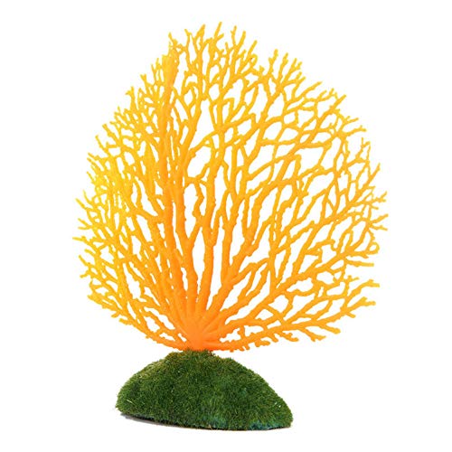Iwähle Aquarium Deko Koralle Dekoration Künstliche Harz Ornamente Gefälschte Pflanze 18 x 16 x 0,2 cm (Orange) von Iwähle