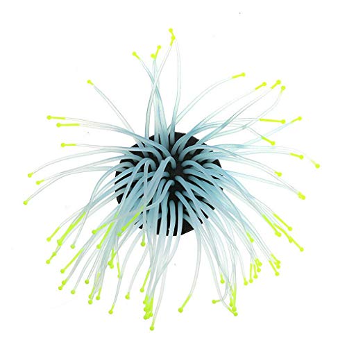 Iwähle Aquarium Deko - leuchtende Anemone Silikon, Aquarium leuchtende Seeanemone künstliche Verzierung Dekoration, Meereslebewesen 7x9cm (Gelb) von Iwähle